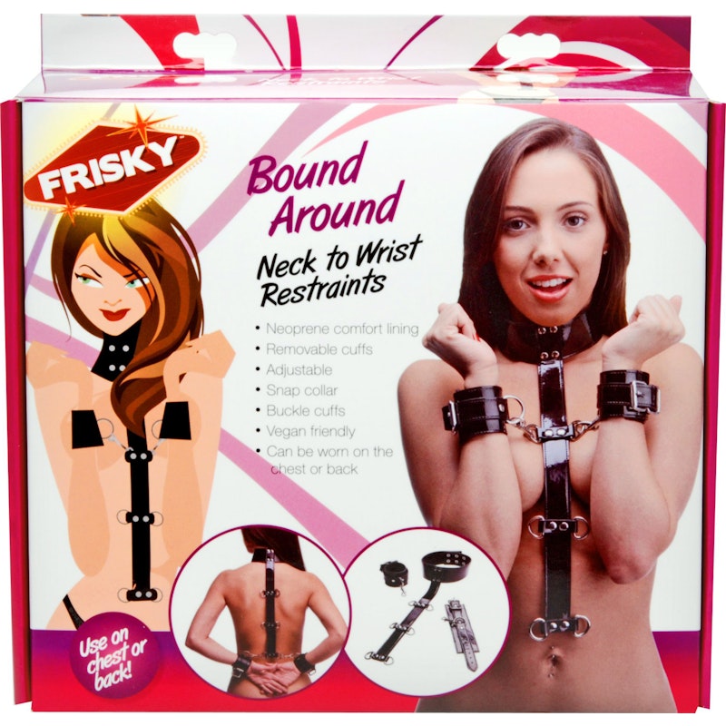 Bound Around Neck to Wrist Restraints Black