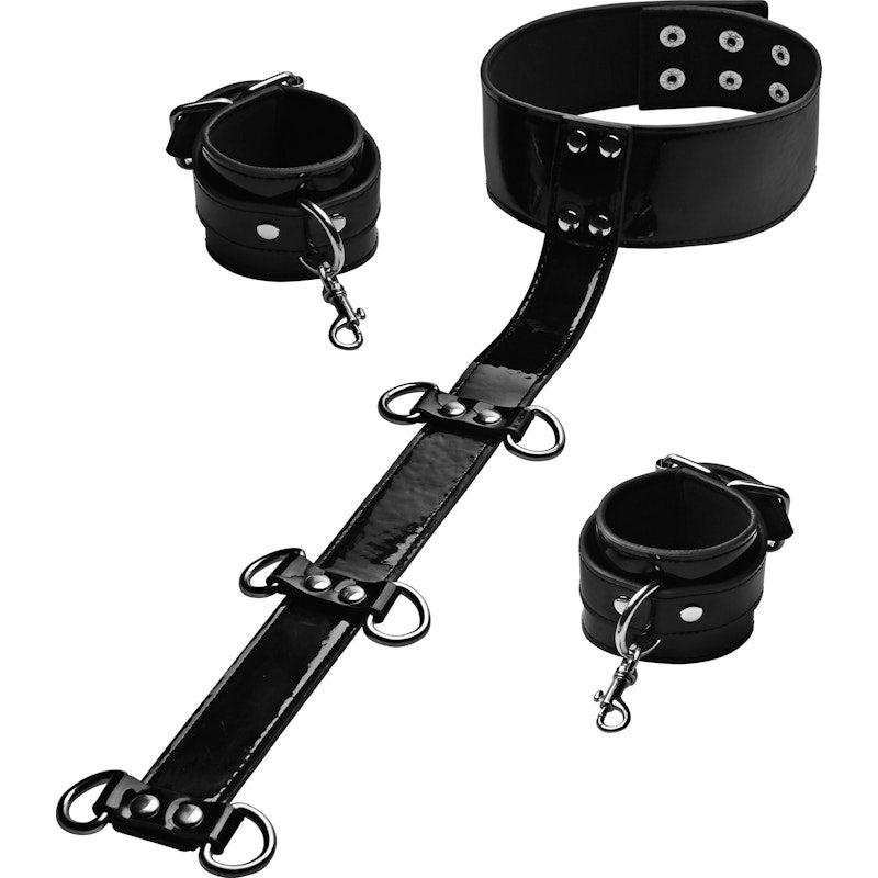 Bound Around Neck to Wrist Restraints Black