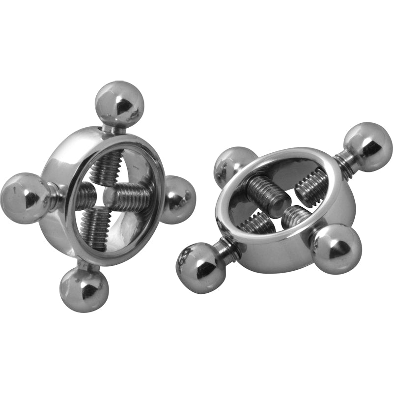 Rings Of Fire Stainless Steel Nipple Press Set Silver