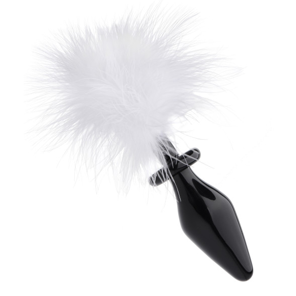 White Fluffer Glass Butt Plug With Bunny Tail | The Love Shop