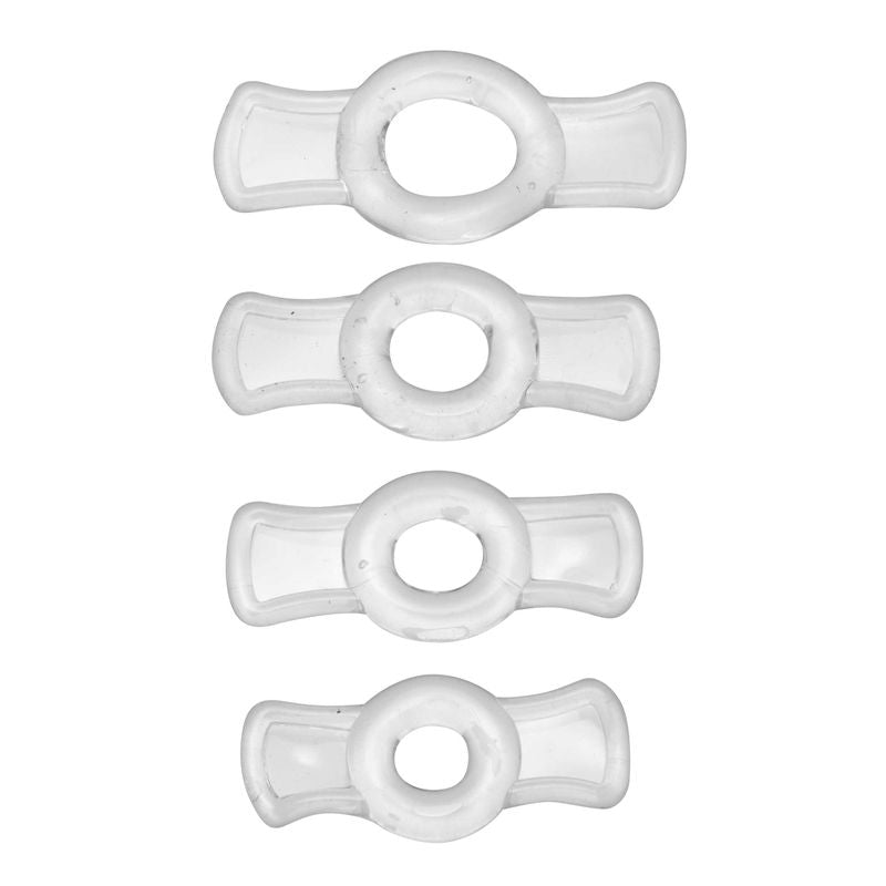 Endurance Clear 4 Cock Ring Penis Set Size Matters