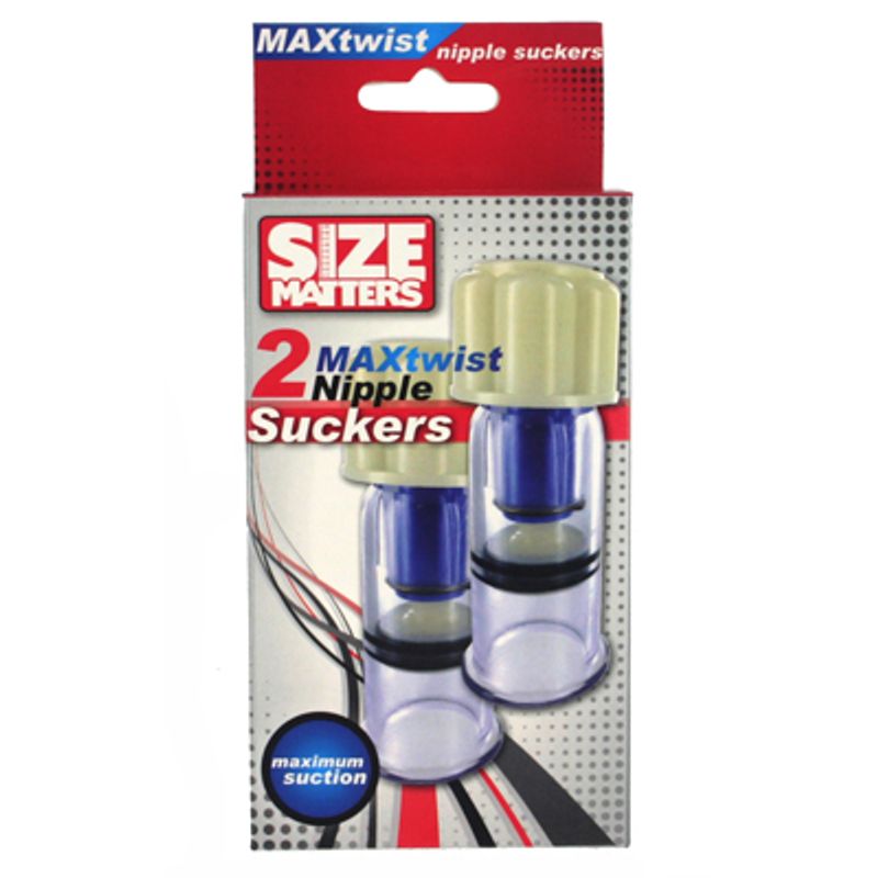 Size Matters MAXtwist nipple suckers pair in retail packaging