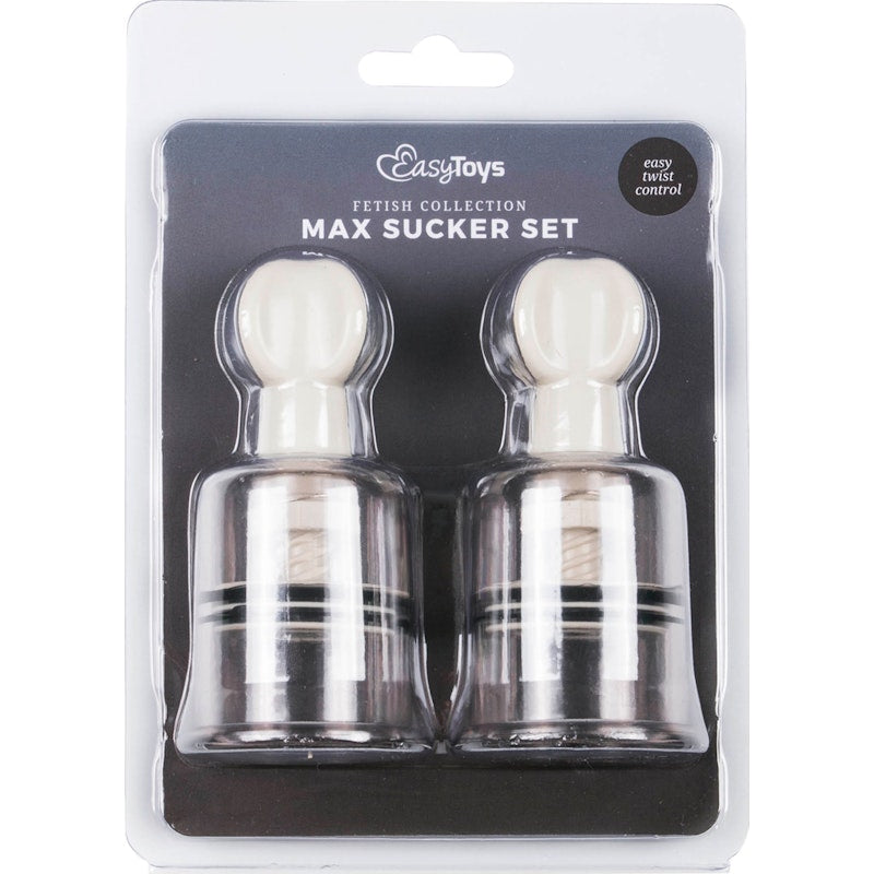 Nipple and Clit Suckers Large 2 Pc Clear