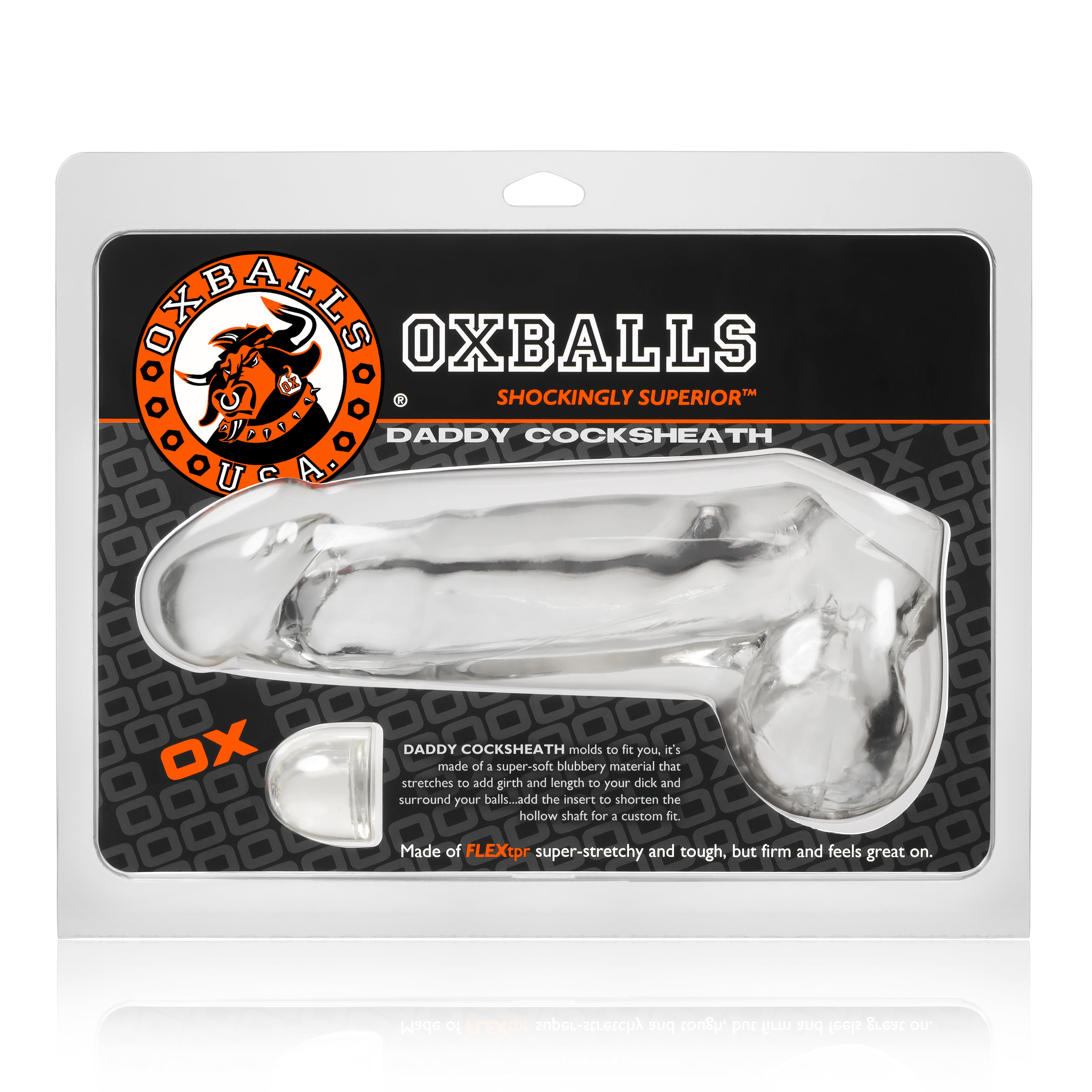 Daddy Cocksheath with Ball Sheath Clear by OxBalls – Unstoppable Force