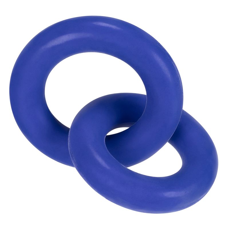 DUO Linked Cock and Ball Rings by Hunkyjunk Cobalt Blue