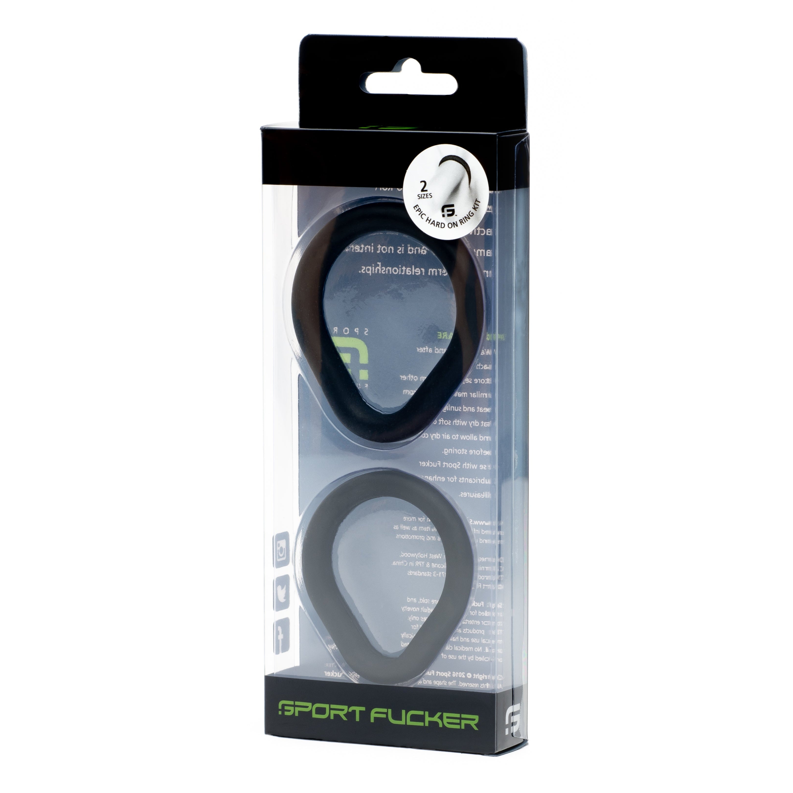 Epic Hard on Kit by Sport Fucker – Oval Cock Ring Duo 2 Pack