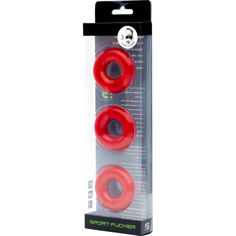 Sport Fucker Chubby Cockring 3 Pk Red Red