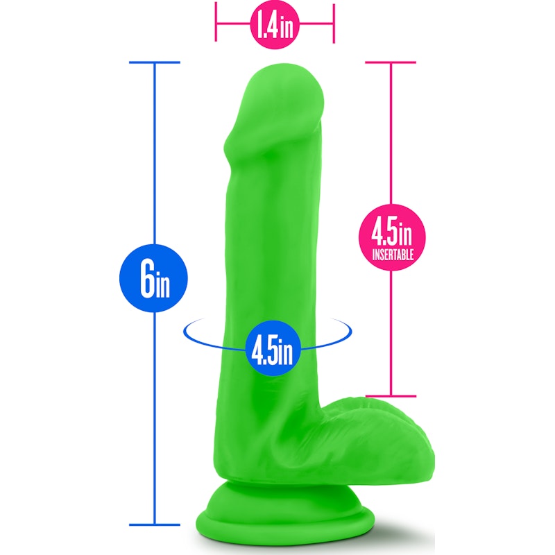 Neo 6-Inch Green Dildo Dual Density Realistic Cock with Balls