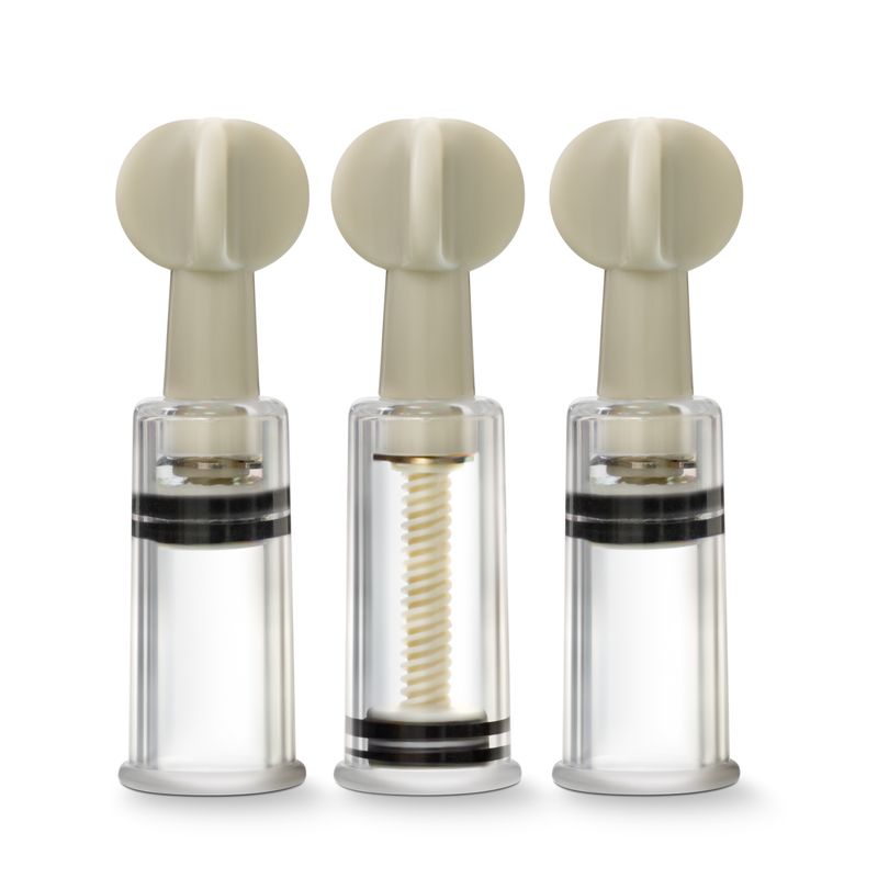 Temptasia Nipple and Clit Twist Suckers 3 Pc Clear