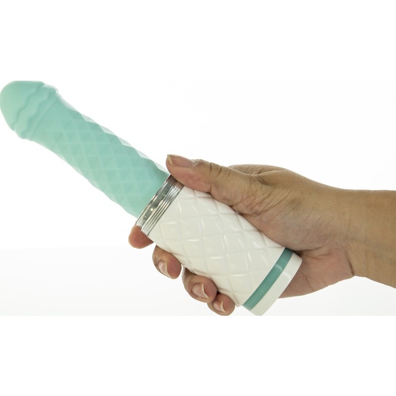 Pillow Talk Feisty Teal Thrusting Vibrator with Swarovski Crystal