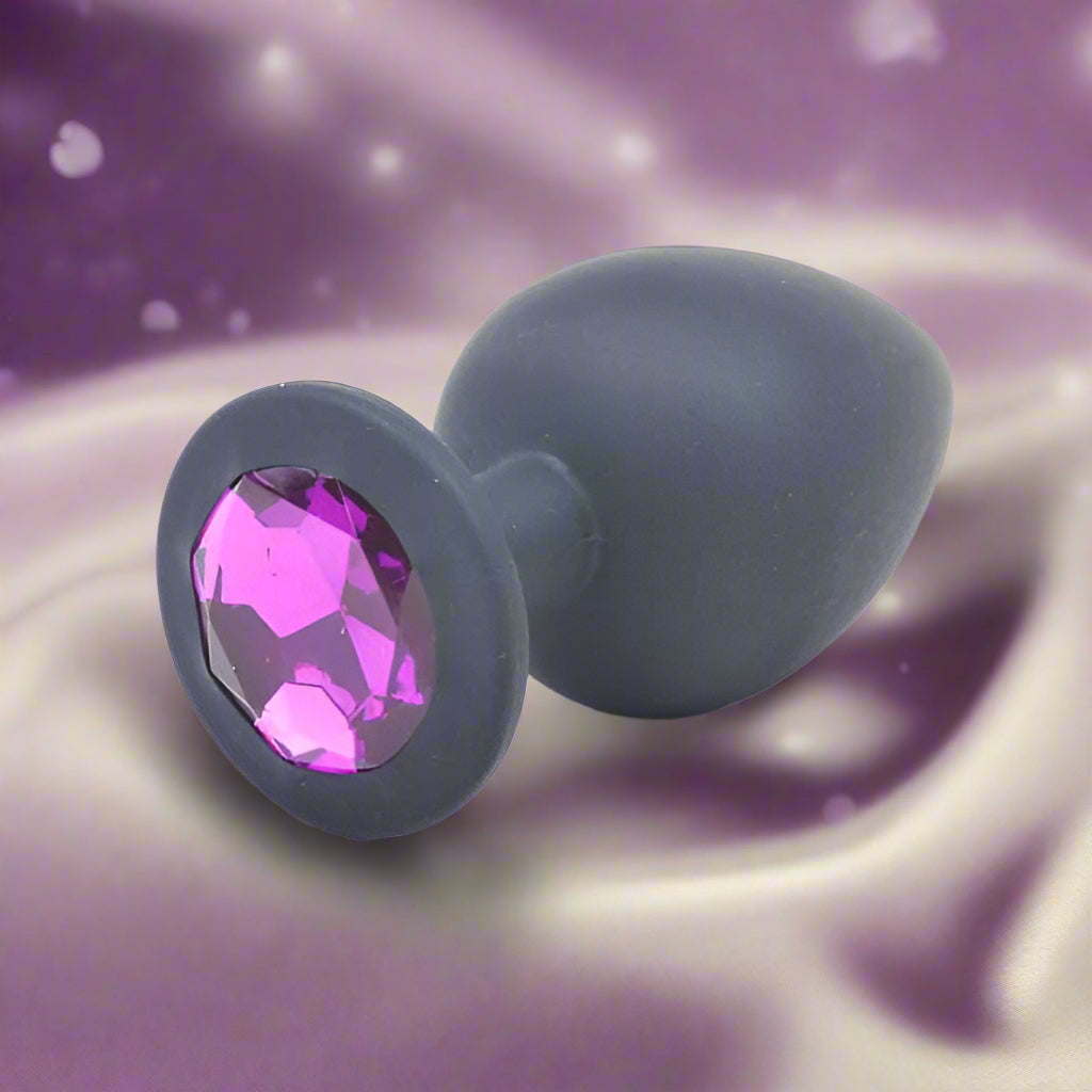 Purple Diamond Soft Silicone Butt Plug Large