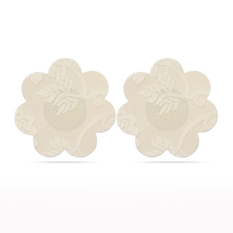 Lace Heart and Flower Nipple Pasties Twin Pk Nude