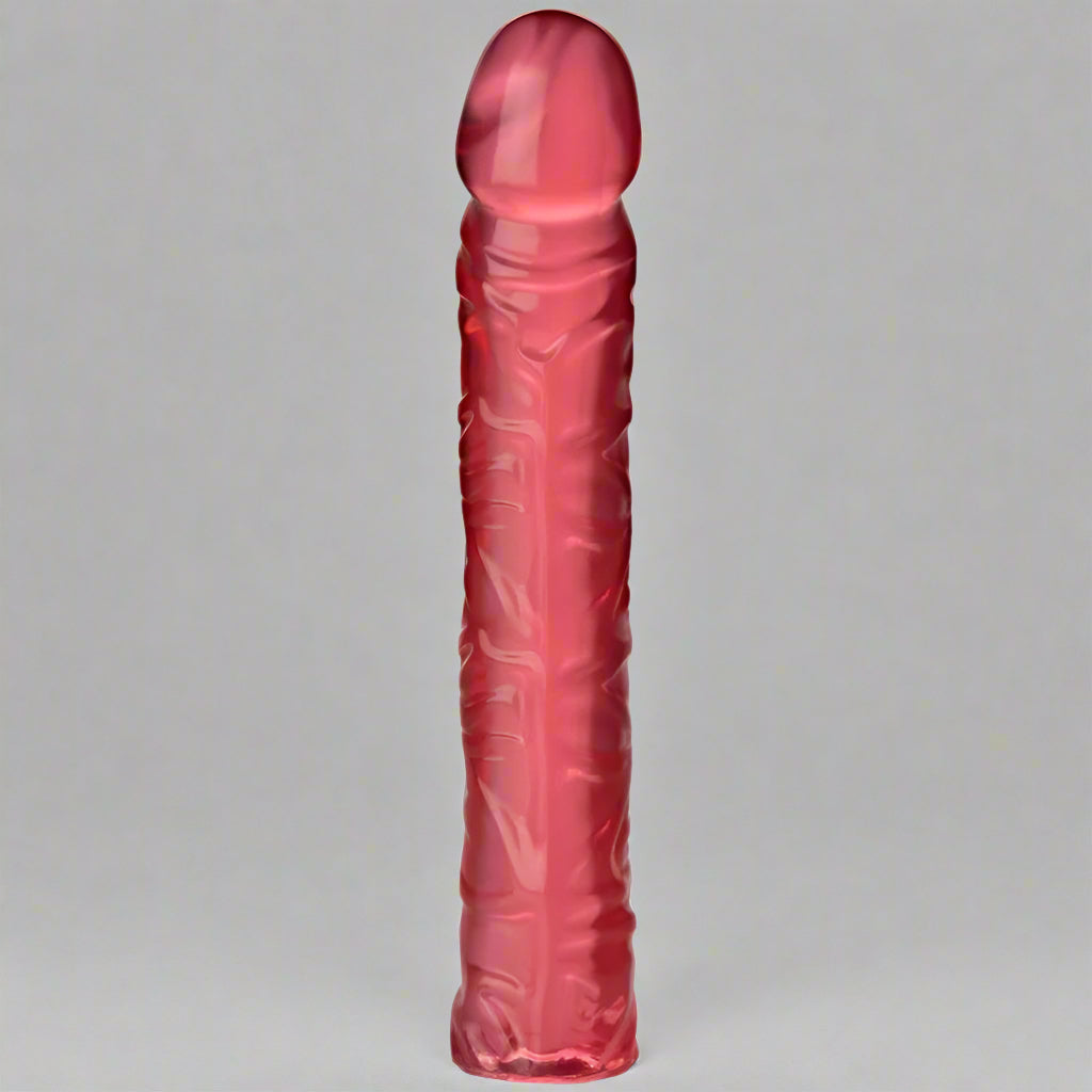 Doc Johnsons 10-Inch Pink Classic Dong Crystal Jellies