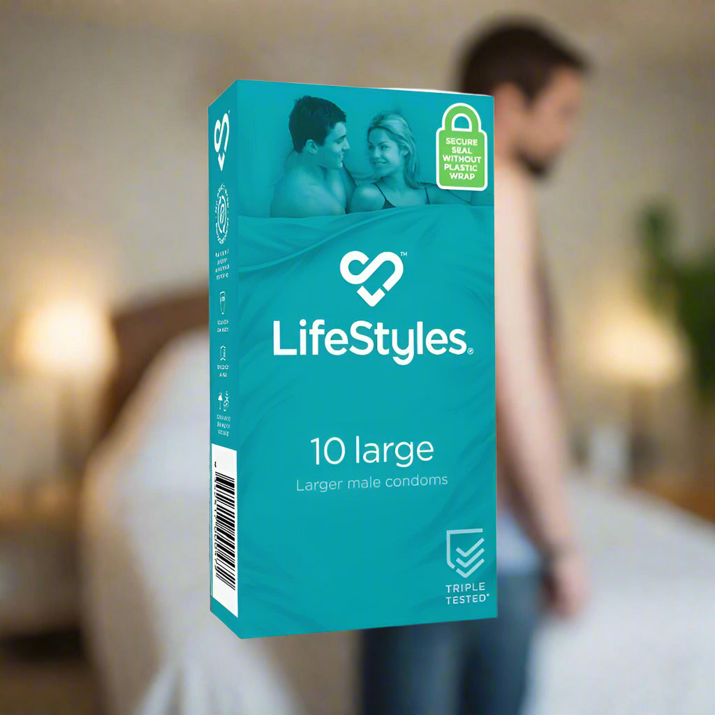 LifeStyles Large Condoms 10 Pack – 56 mm Easy-Fit