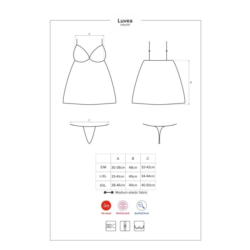 Luvae Babydoll Black Large/Extra Large by Obsessive Lingerie