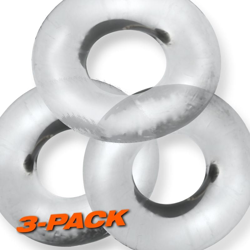 Fat Willy 3 Piece Jumbo Cockrings Set Clear One Size