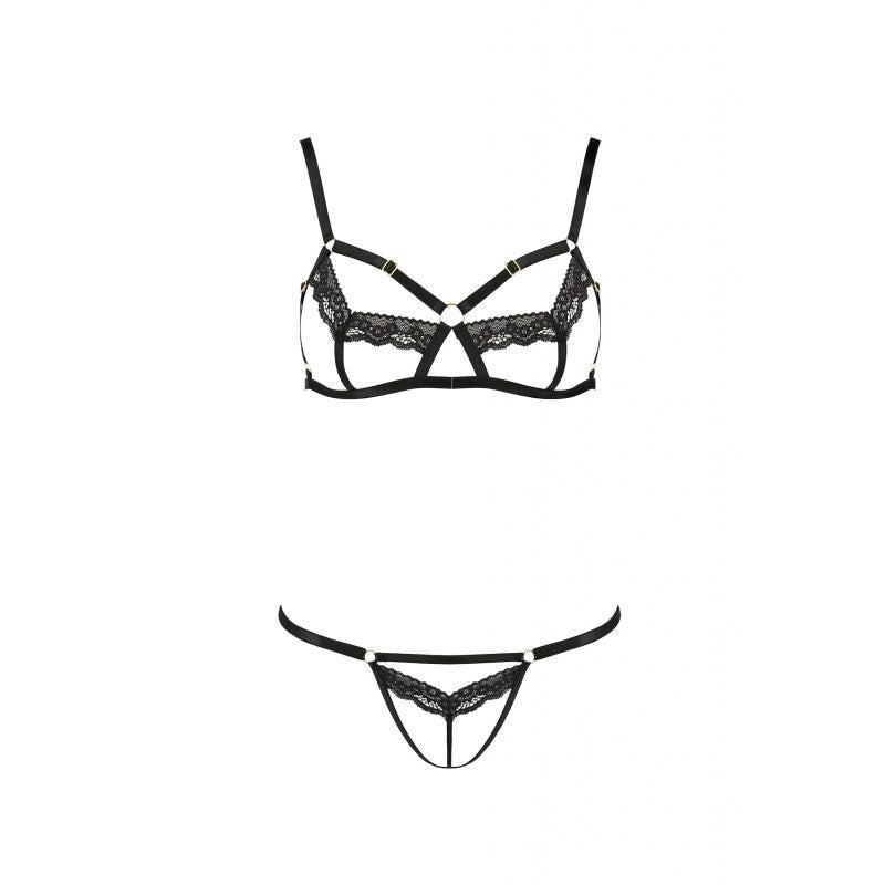 Passion Solon two piece set, product-only front view of the lace bra and matching strappy thong