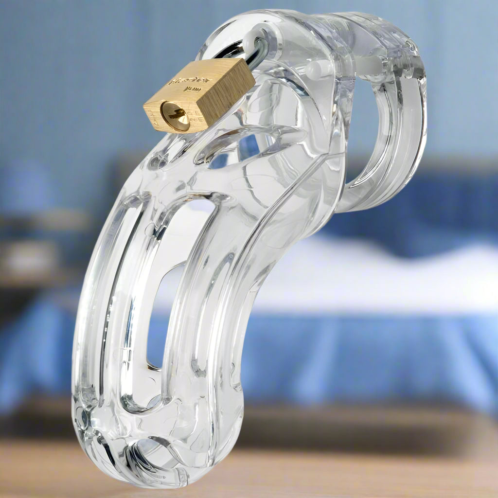 Cockcage The Curve Clear Chastity Cage – Secure Male Lock