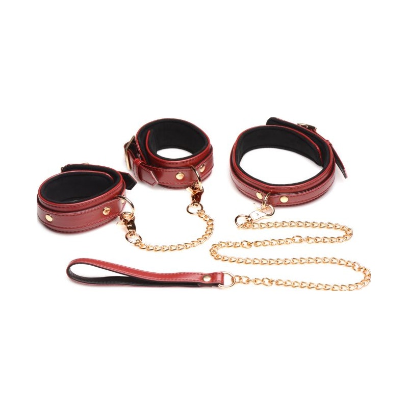 Bondage Restraints 6 Piece Set by Master Series in Burgundy