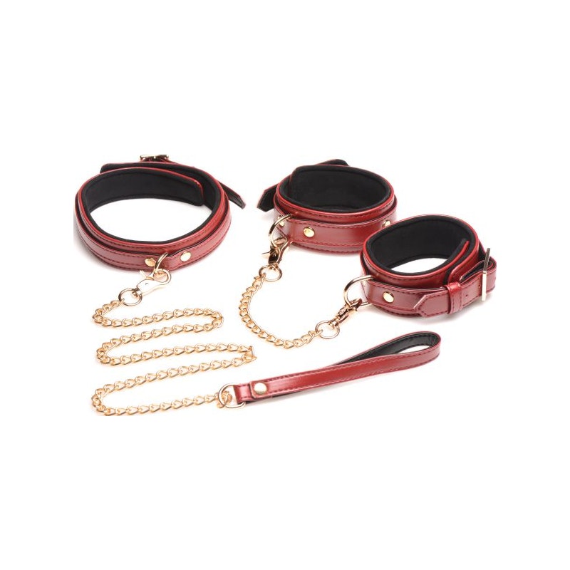 Bondage Restraints 6 Piece Set by Master Series in Burgundy