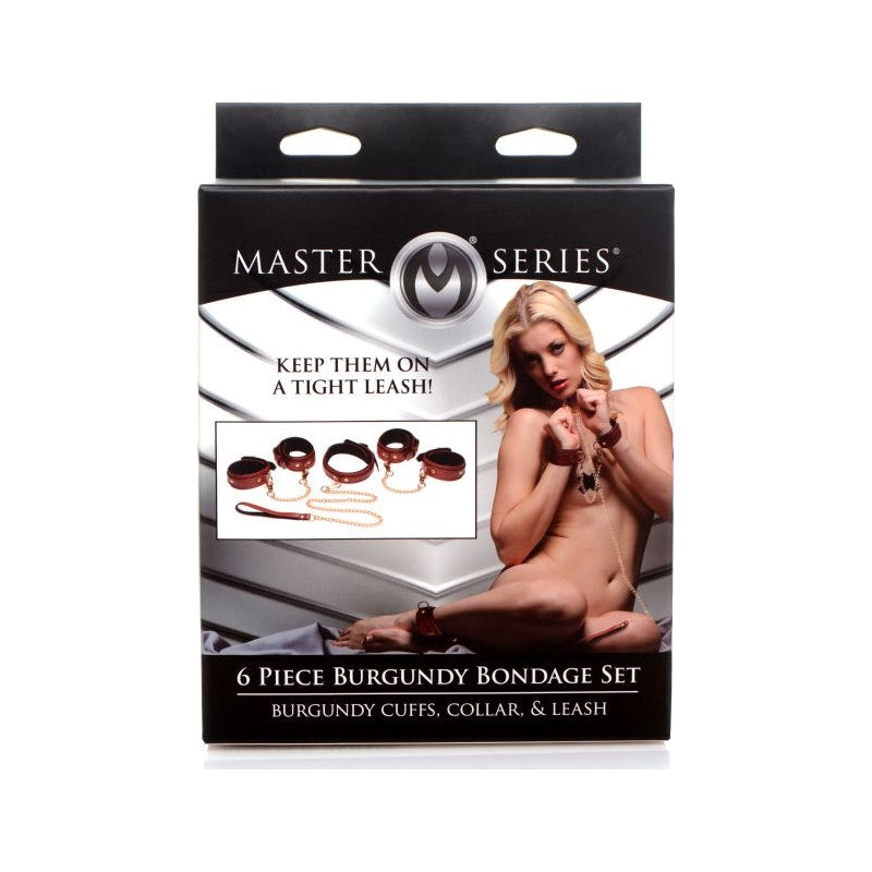 Bondage Restraints 6 Piece Set by Master Series in Burgundy