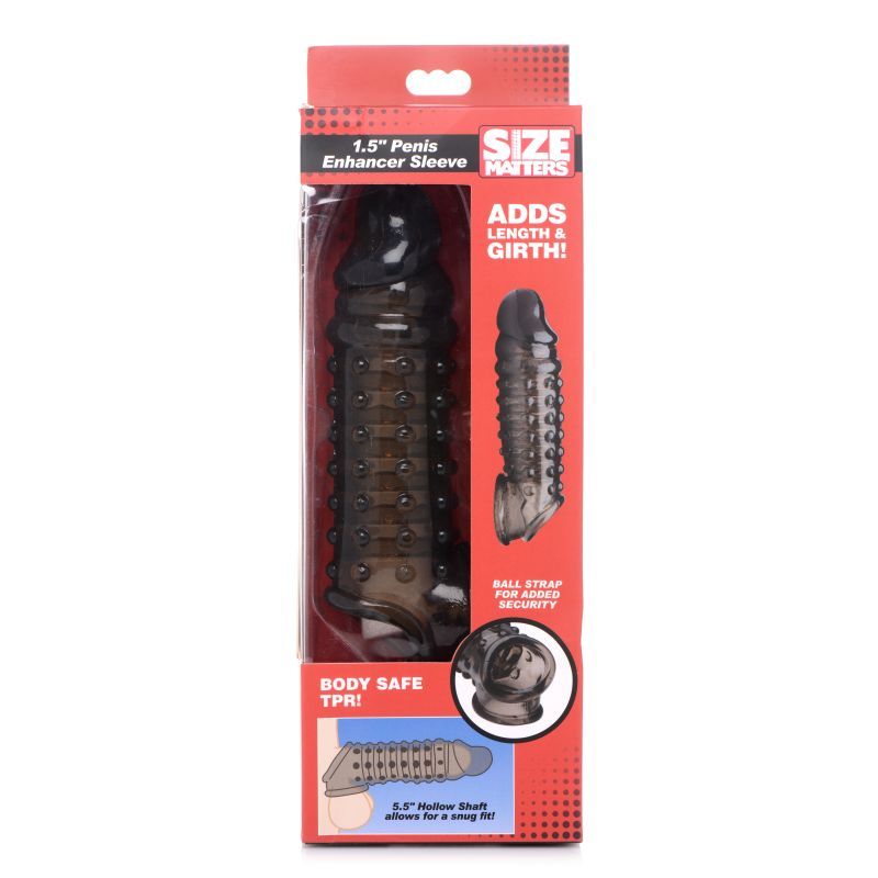 Penis Enlarger Sleeve 1.5in Smoke by Size Matters