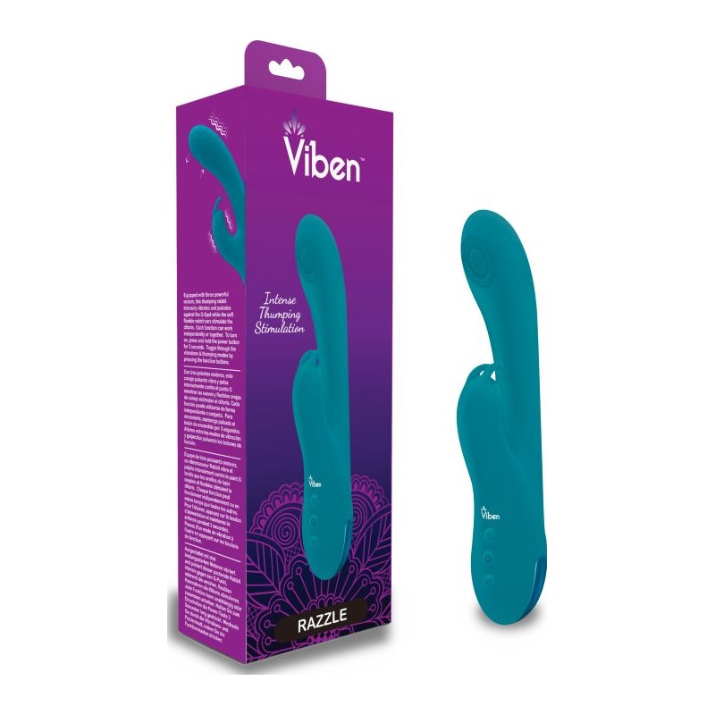 Viben Razzle Rechargeable Thumping Rabbit Ocean Aqua