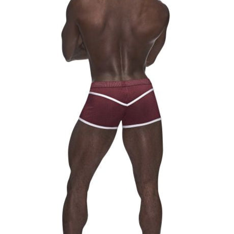 Male Power Sport Mesh Mini Short Burgundy – Breathable Mesh