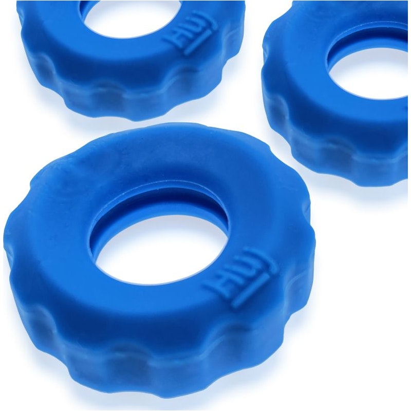 Super Hunkyjunk 3 Pack C-Rings Teal Ice One Size