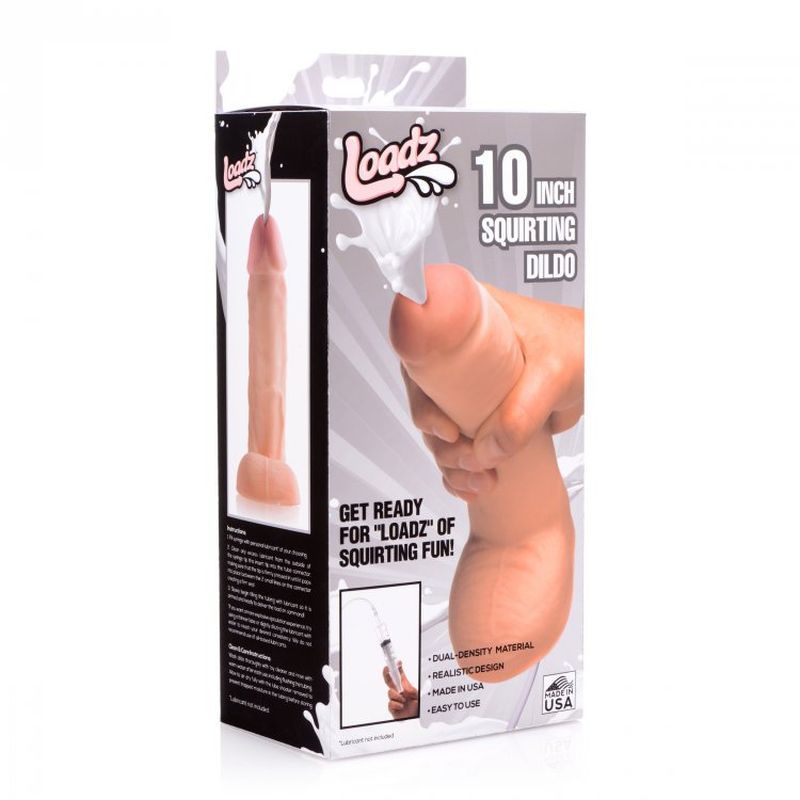 Squirting 10-Inch Lifelike Dildo Dual Density with Syringe
