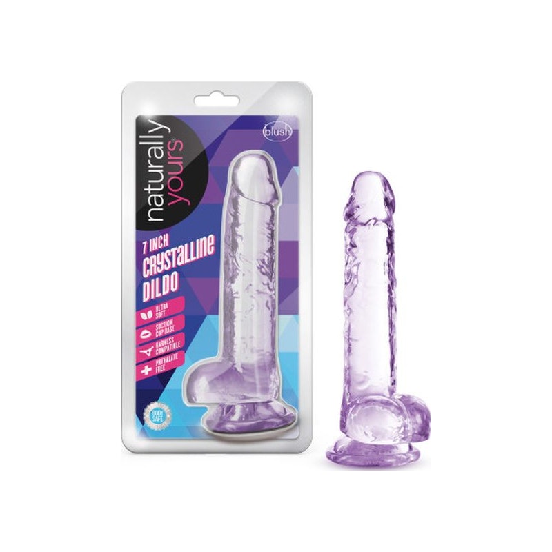 Naturally Yours 7inch Crystaline Dildo Purple