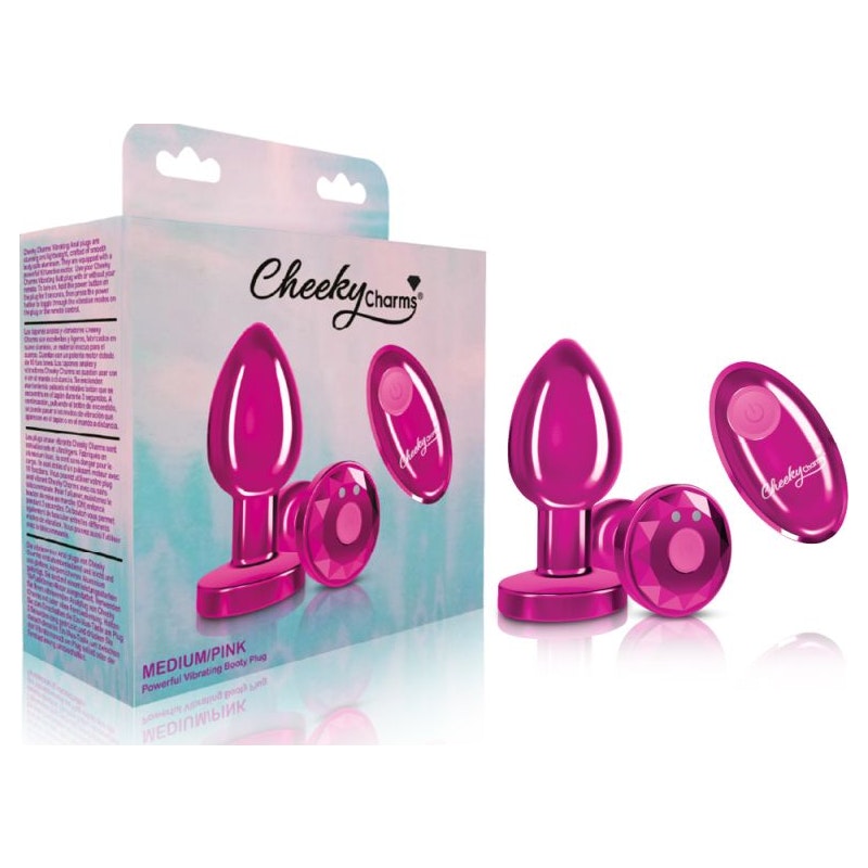 Cheeky Charms Medium Vibrating Butt Plug Pink