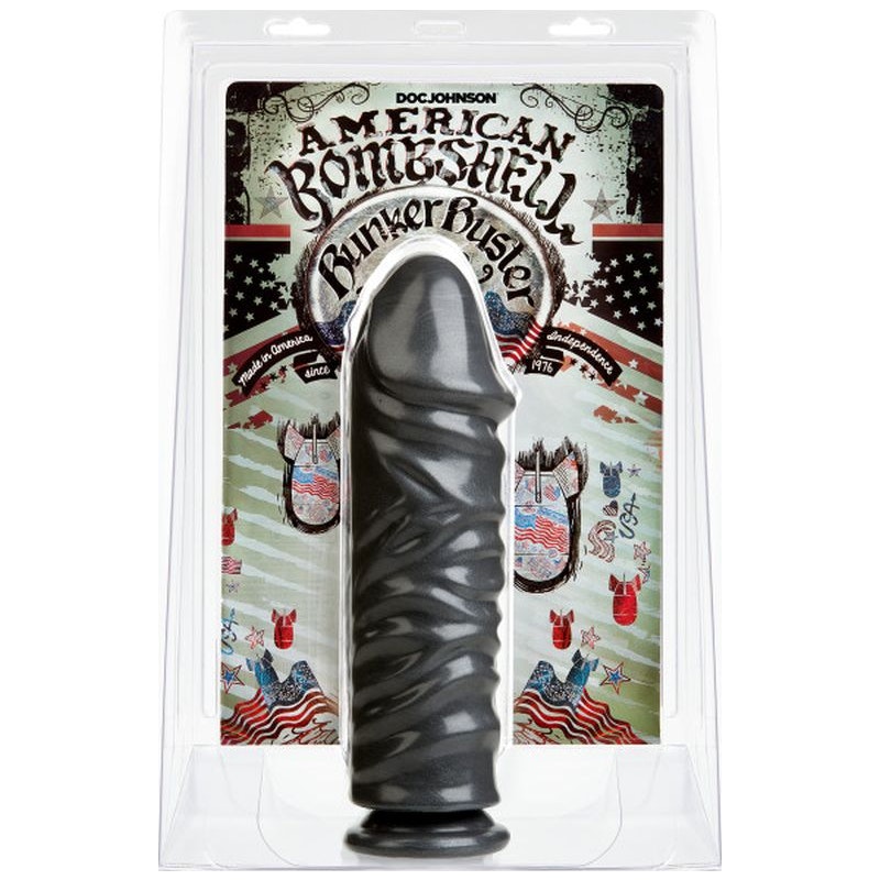 Bunker Buster 10.7inch Anal Dildo Gun Metal Gun