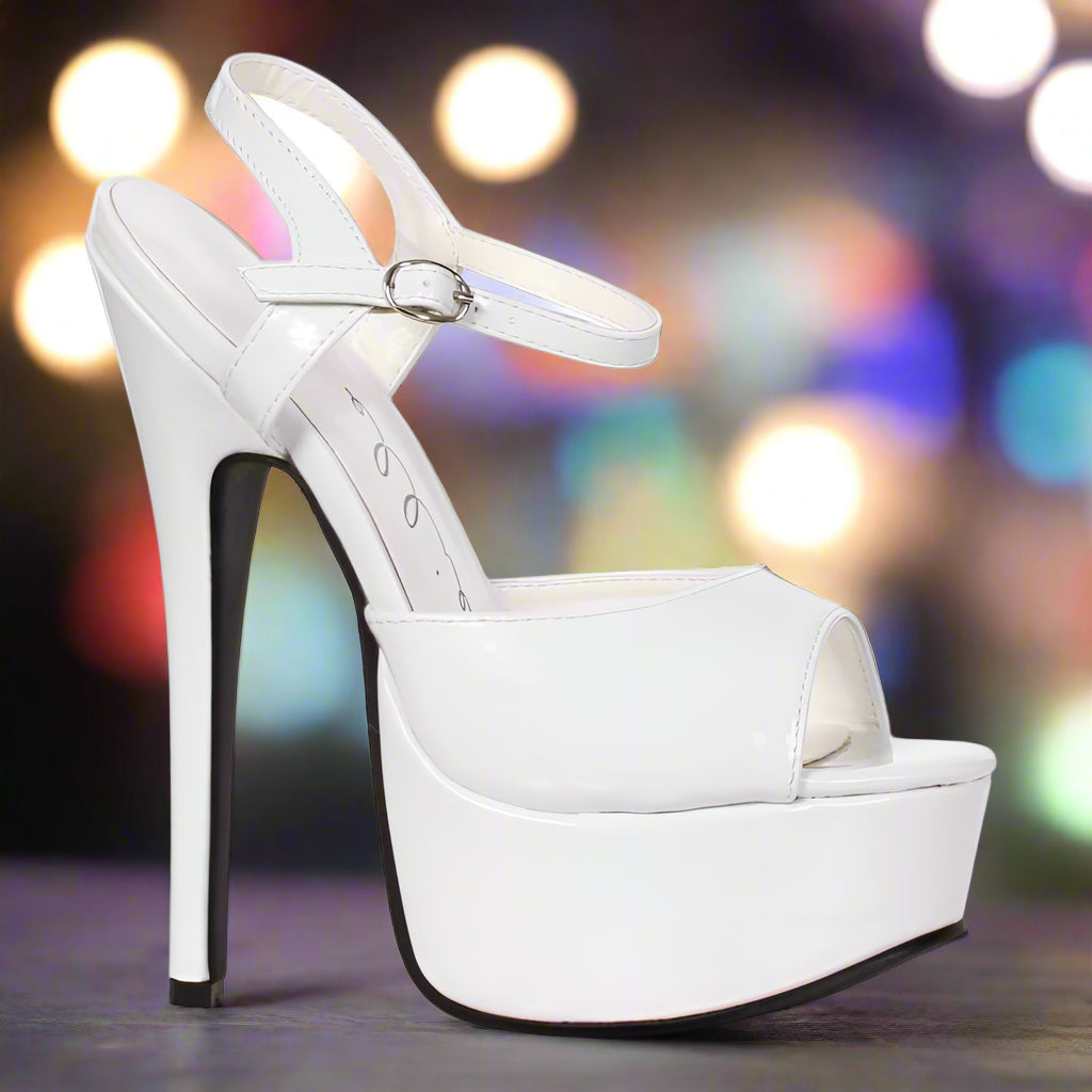 Ellie Shoes 6.5" White Platform Heels – Clean Slate, Big Lift