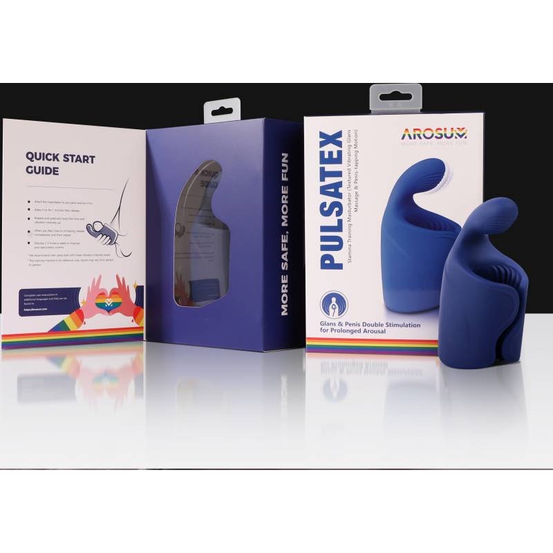 PulsateX Rechargeable Male Shaft and Glans Stimulator Blue