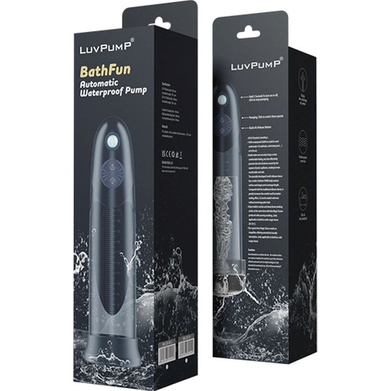 BathFun Automatic USB Waterproof Penis Pump w Magic Sleeve