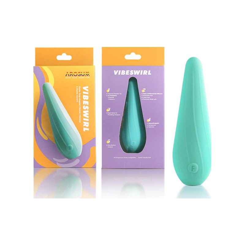 VibeSwirl Vibrator Drip Shape Rechargeable Teal