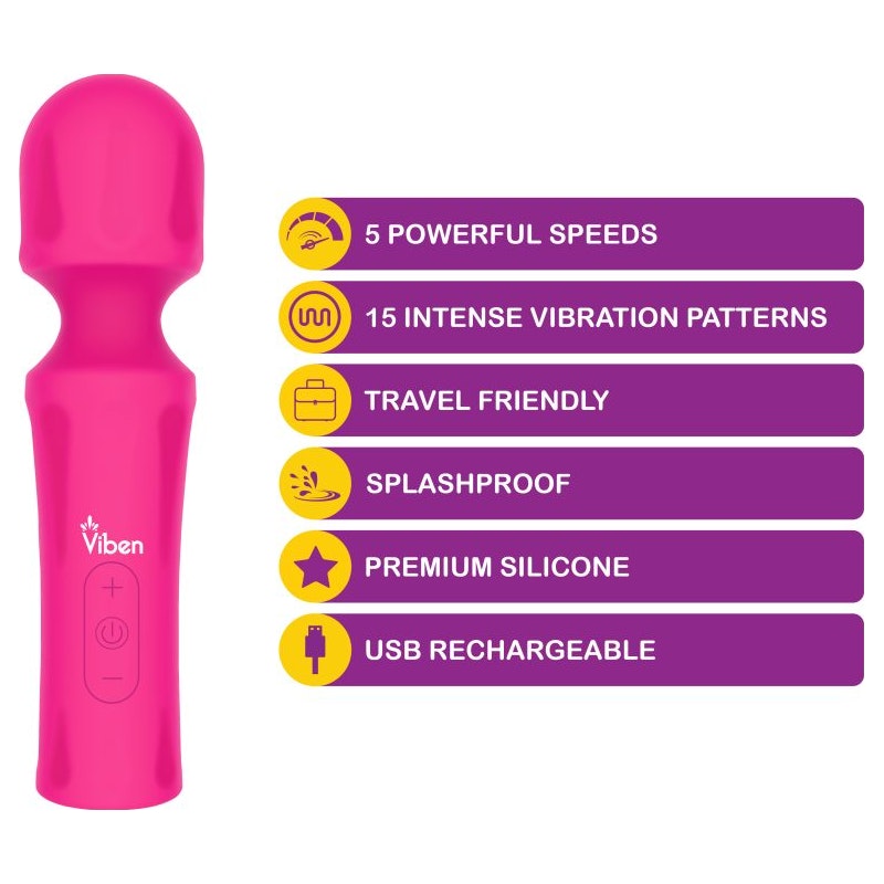 Viben Mighty Muse Massager Hot Pink Pink