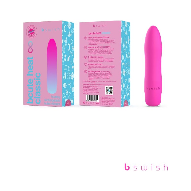 Bcute Infinite Heat – Warming Silicone Vibrator Pink (IPX7), 5 Modes