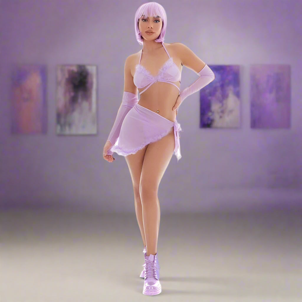 Feeling Fuzzy Lilac Festival Set incl Pasties Medium/Large