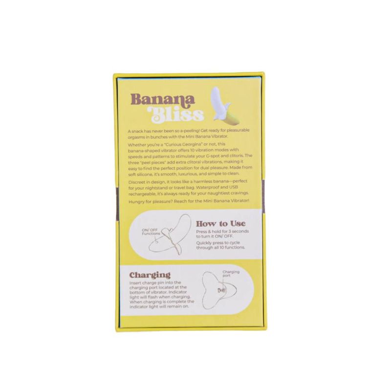 Banana Bliss 13cm Silicone Slimline Vibrator Massager Yellow