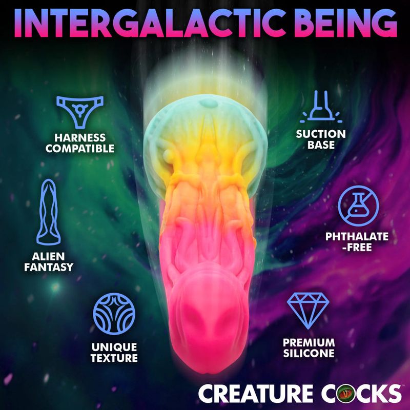 Creature Cocks Shape Shifter Alien Silicone Dildo Rainbow