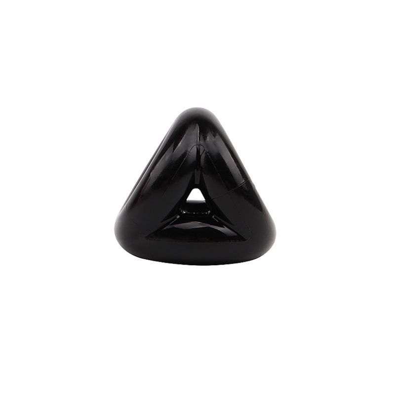 Front view of the black GK Power Triangle Ring showing the triangular frame and central gap