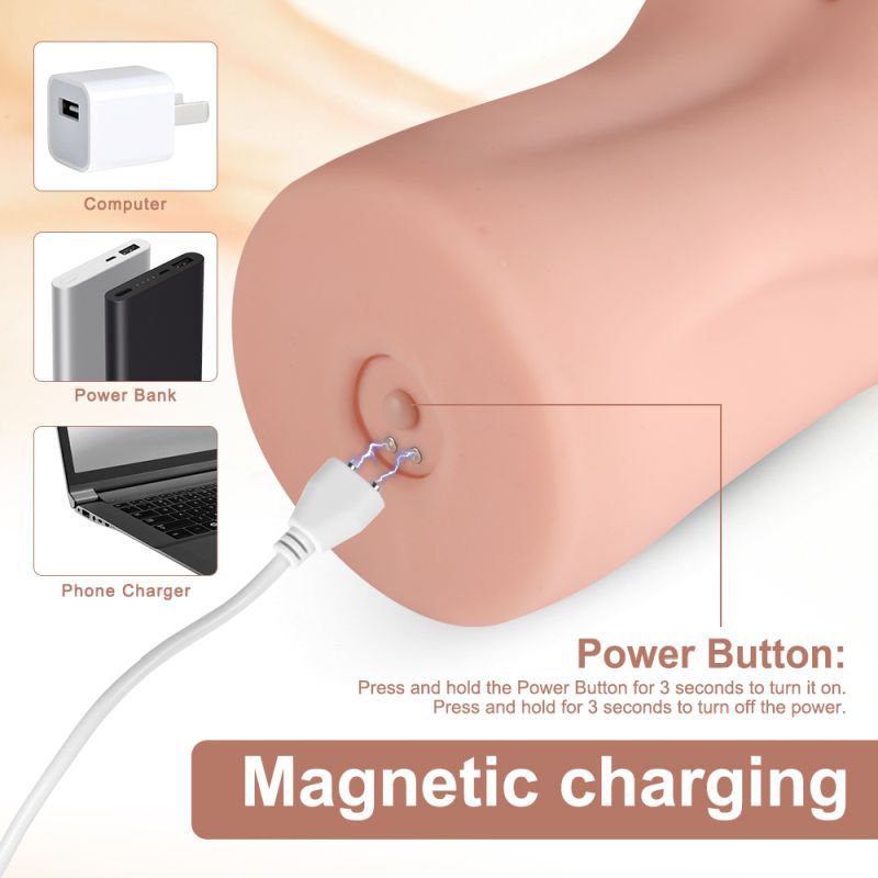 Agatha magnetic charging port and power-button diagram