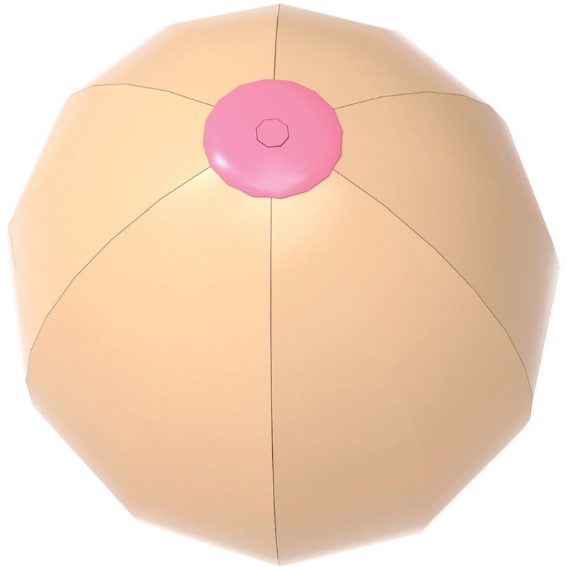 Inflated Big Boobie Beach Ball in a light tone with a pink nipple detail