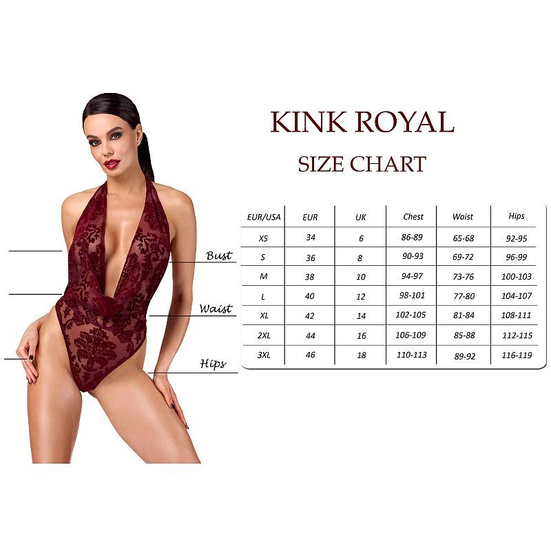 Noir Kink Royal Draped Plunge Bodysuit In Red