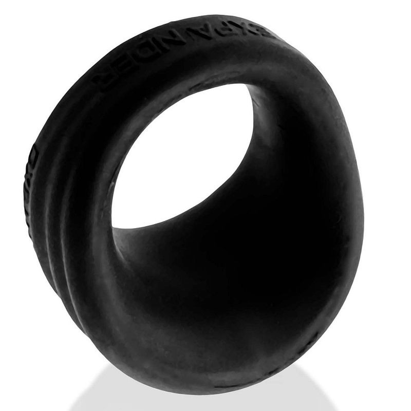 Black Expander ring showing the rounded inner opening and deep curved side