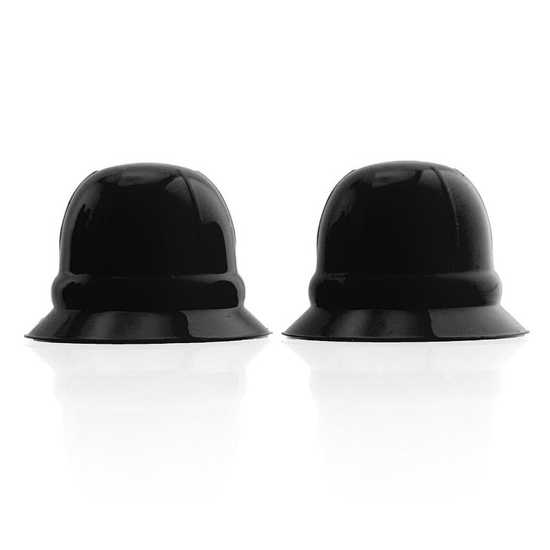 Hunkyjunk Nano Nips black silicone nipple suckers, upright side view