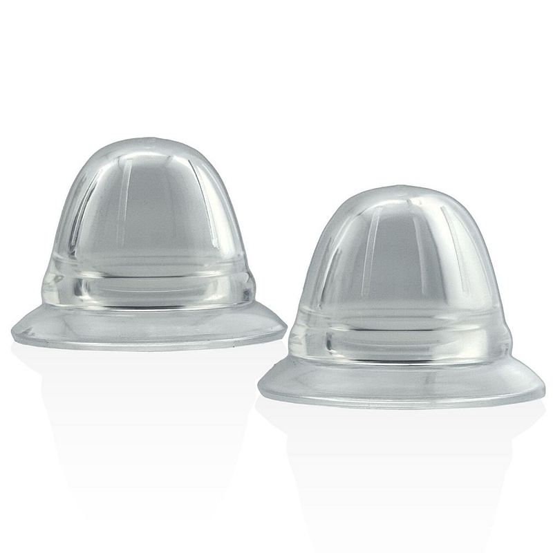 Hunkyjunk Nano Nips clear silicone nipple suckers, upright side view