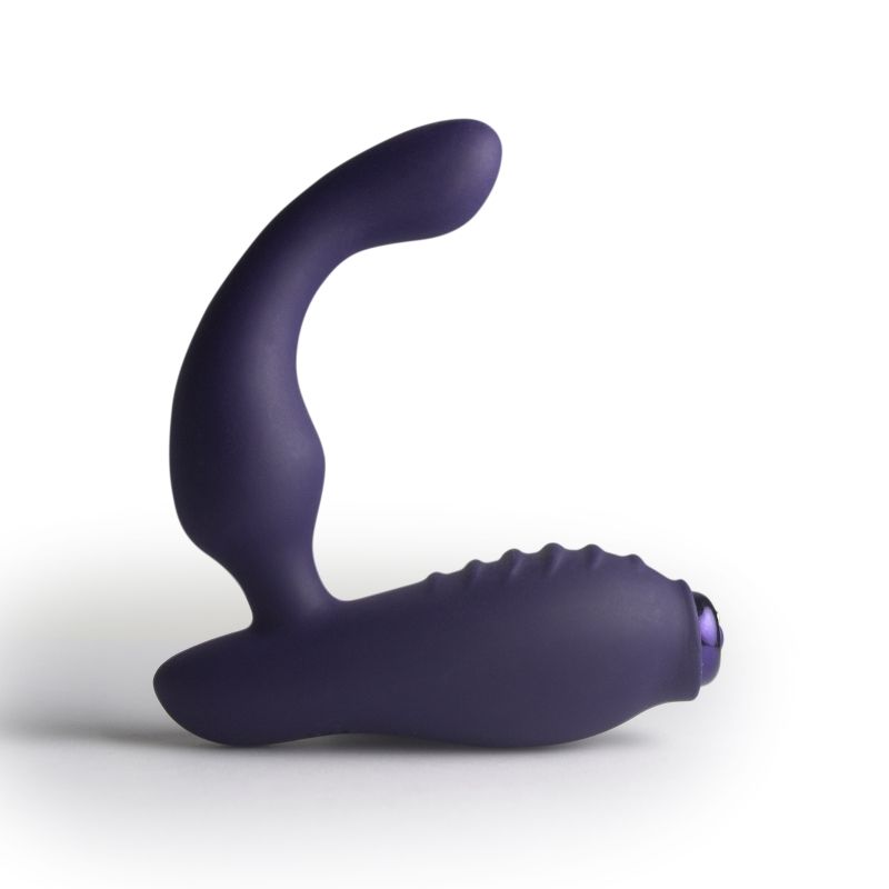 Rocks Off Nova Sovereign purple prostate vibrator with curved shaft and external perineum arm